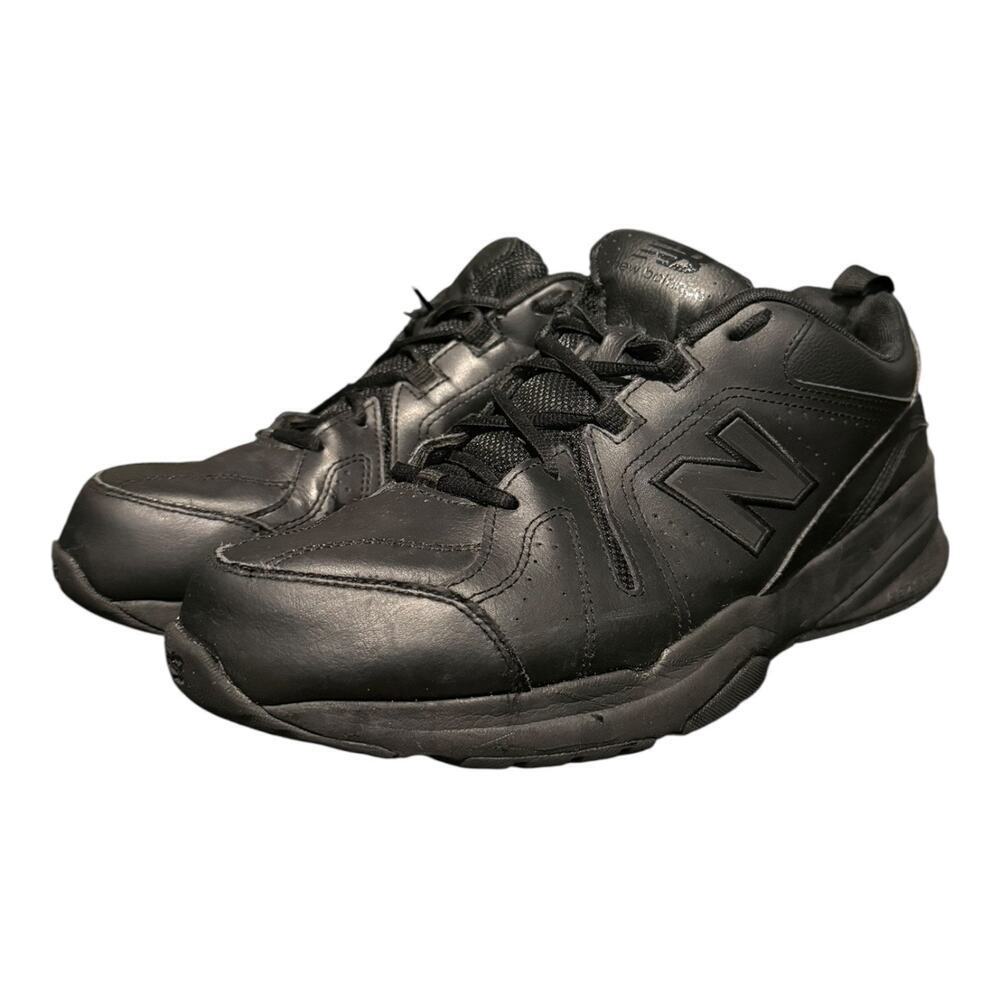 New Balance 608 V5 Shoes Mens 12 2E Triple Black Leather Crosstraining Comfort